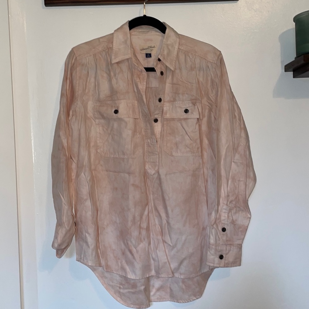 Pastel pink tie dyed denim shirt from Universal Threads, size XS, never worn